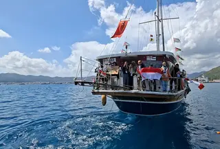 Delegasi Indonesia yang tergabung dalam misi kemanusiaan Global Sumud Flotilla (GSF). (Liputan6.com/Nanda Farikh Ibrahim)