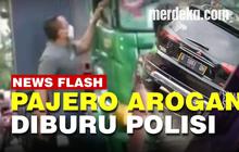VIDEO: Bang Jago Pajero Hajar Sopir dan Pecahkan Kaca Truk di Tengah Jalan