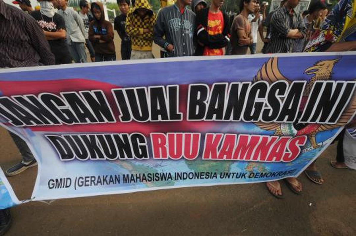 Demo mahasiswa dukung RUU Kamnas