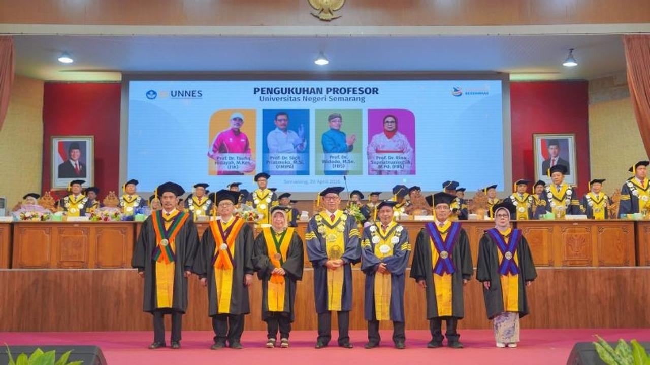 Unnes Kukuhkan Empat Guru Besar Baru, Perkuat Kontribusi Ilmu Pengetahuan