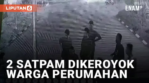 VIDEO: Diduga Lecehkan Perempuan, 2 Satpam di Batam Dikeroyok