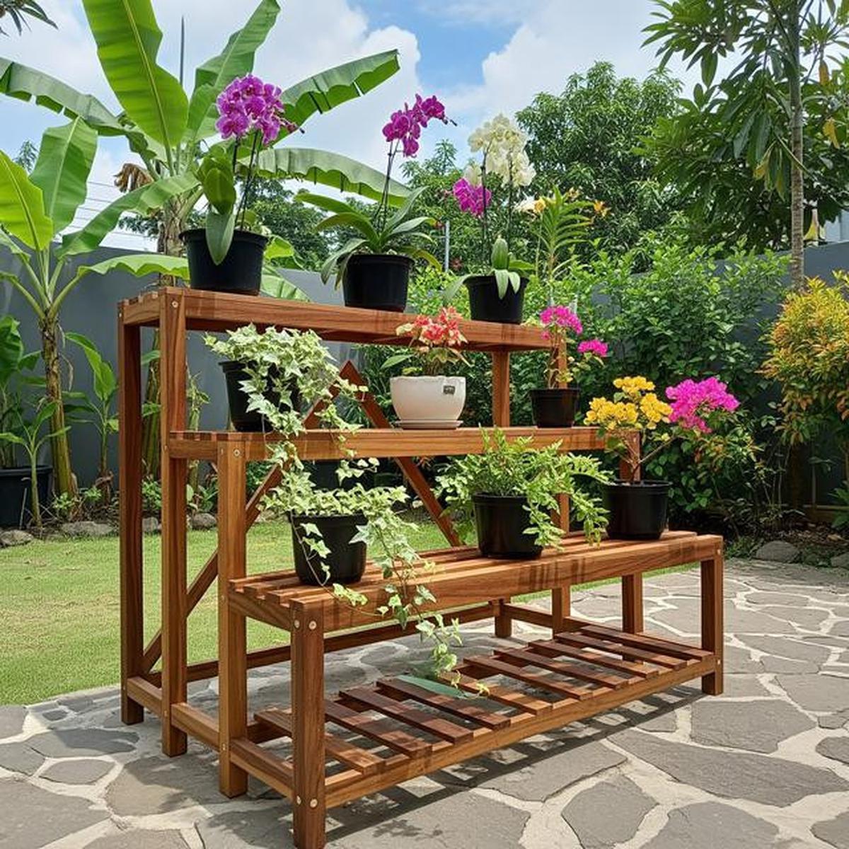 8 Model Rak Tanaman Bertingkat di Pekarangan Rumah yang Tahan Cuaca