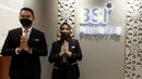 Karyawan BSI memberi salam pada peresmian Outlet BSI Prioritas dengan sand art BSI Prioritas, di Jakarta, Rabu (12/01/2022).  BSI berkomitmen meningkatkan layanan untuk semua segmen nasabah salah satunya dengan menambah Outlet BSI Prioritas di The Tower Jakarta. (Liputan6.com/HO/BSI)