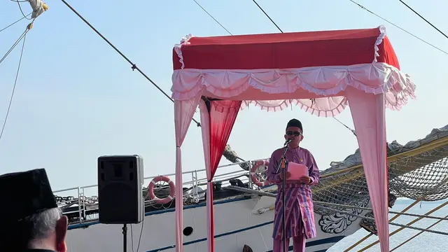 Pelepasan Pelayaran Muhibah Budaya Jalur Rempah (MBJR) 2024 Batch 2 di Pelabuhan Pelindo Dumai, Riau.