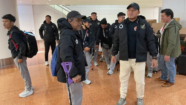Kedatangan Tim Nasional Sepak Bola Amputasi Indonesia di Tokyo