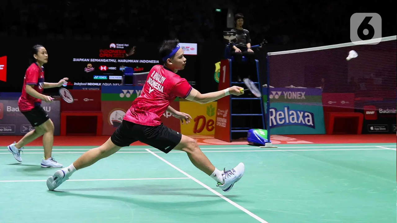 Rinov Rivaldy dan Pitha Haningtyas Mentari di Indonesia Open 2023