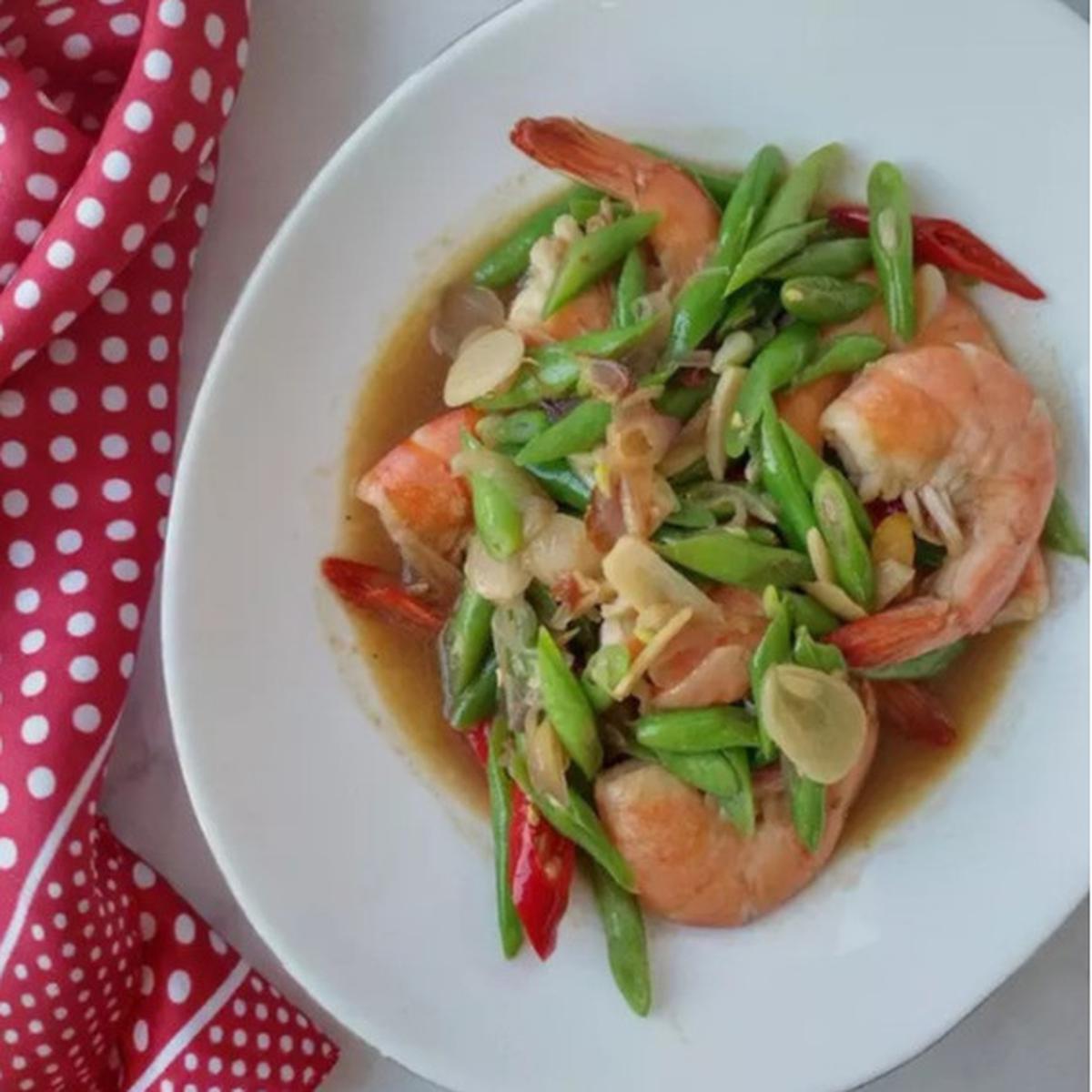 Tumis Buncis Udang Saus Tiram