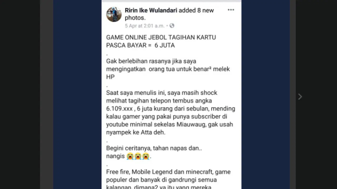 Lalai Awasi Anak, Wanita Ini Harus Bayar Tagihan Gim Online Rp 11 Juta