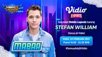 Mabar Mobile Legends bersama Stefan William, Rabu (24/2/2021) pukul 19.00 WIB dapat disaksikan melalui platform Vidio, lamann Bola.com, dan Bola.net. (Dok. Vidio)