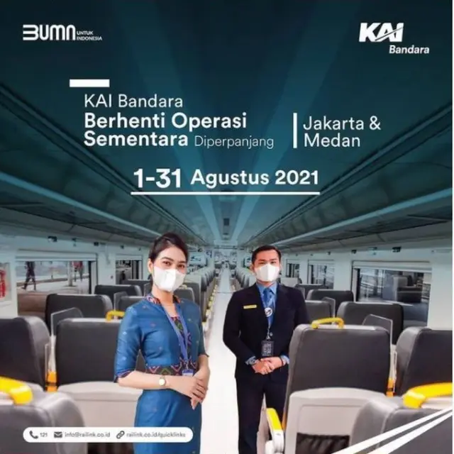 Penghentian Perjalanan Kereta Bandara Soetta dan Kualanamu Diperpanjang