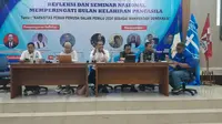 Acara Refleksi dan Seminar Nasional Memperingati Bulan Kelahiran Pancasila di Gedung KNPI, Rawamangun, Jakarta Timur, Senin (26/6/2023) (Istimewa)
&nbsp;