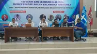 Acara Refleksi dan Seminar Nasional Memperingati Bulan Kelahiran Pancasila di Gedung KNPI, Rawamangun, Jakarta Timur, Senin (26/6/2023) (Istimewa)
&nbsp;