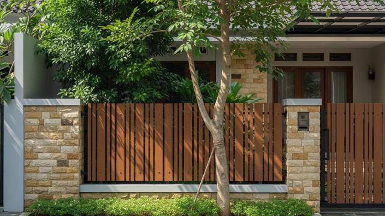8 Model Pagar Rumah Kombinasi Besi Hollow dan Batu Alam, Estetika Modern yang Kokoh dan Elegan