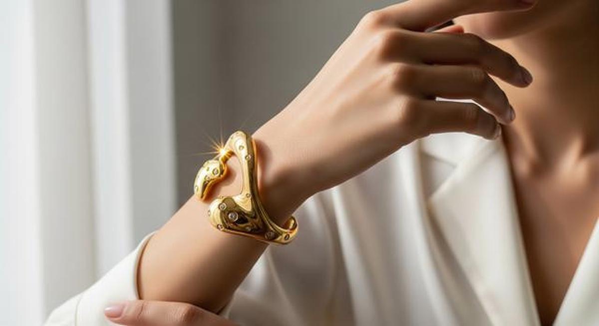 8 Model Gelang Emas Cuff Sculptural Desain Abstrak 2025, Elegan untuk Penampilan Wanita