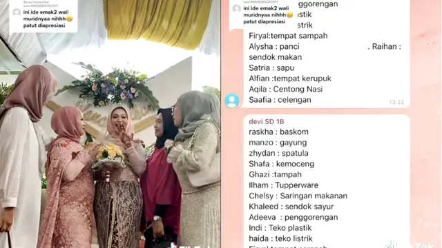Murid beri kejutan di nikahan Ibu Guru.