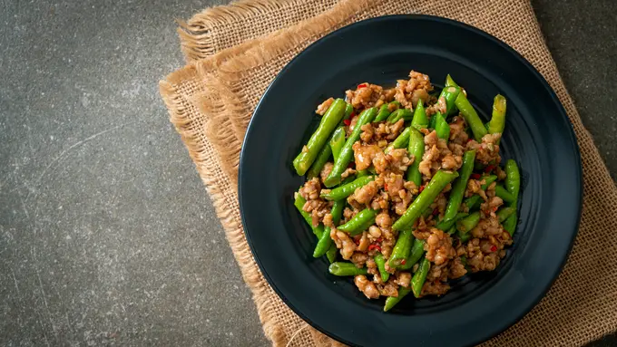 resep tumis kacang panjang daging cincang