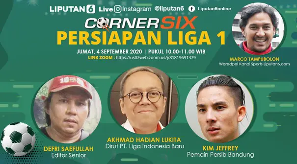 Berita video Corner Six Liputan6.com, acara bincang-bincang bersama Dirut PT LIB dan pemain Persib Bandung, Kim Kurniawan, yang membahas banyak hal jelang kembali bergulirnya Shopee Liga 1 2020, Jumat (4/9/2020).