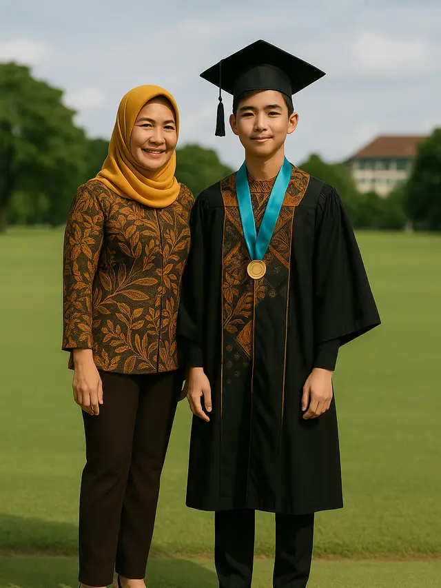 Model Batik untuk Datang ke Wisuda Anak/via AI