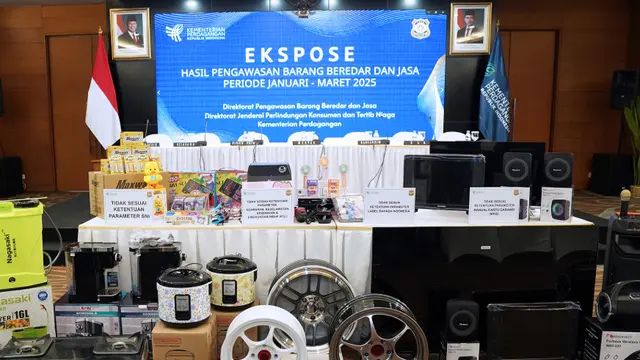 Ekspose hasil pengawasan barang beredar dan jasa pada Januari-Maret 2025. (Foto: Kementerian Perdagangan)