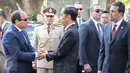 Presiden Joko Widodo menerima kunjungan kenegaraan Presiden Mesir Abdel Fattah Al Sisi di Istana Merdeka, Jakarta, Jumat (4/9/2015). Kunjungan Al Sisi untuk mengadakan kerjasama ekonomi dengan Indonesia. (Liputan6.com/Faizal Fanani)
