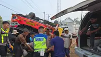 Kronologi Bus Adhi Prima Terbalik di Mesuji, Sopirnya Kabur