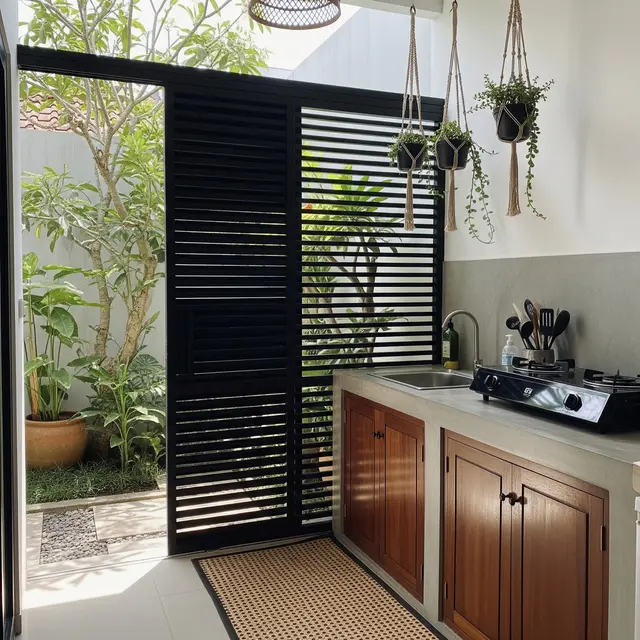 6 Desain Pagar Belakang Dekat Area Dapur Outdoor, Rumah Nyaman dan Modern