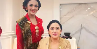 Pada gelaran sidang tahunan kali ini, Puan Maharani memilih kebaya kutubaru berwarna emas rancangan Didiet Maulana .