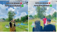 Pasangan baru menikah ini pemotretan di kuburan karena bosan. (Sumber: TikTok/fuad_fahrozi)