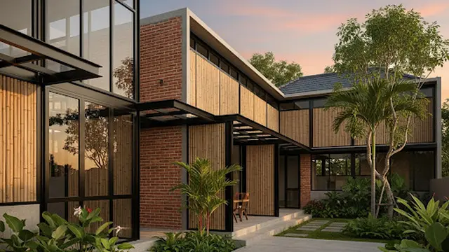 Rumah Industrial Modern Bambu-Bata