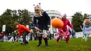 Sejumlah bocah saat mengikuti lomba menggelindingkan telur di halaman Gedung Putih, Washington (4/2). Lomba yang digelar rutin setiap tahunnya di Gedung Putih ini untuk merayakan hari raya Paskah. (AP Photo/Pablo Martinez Monsivais)