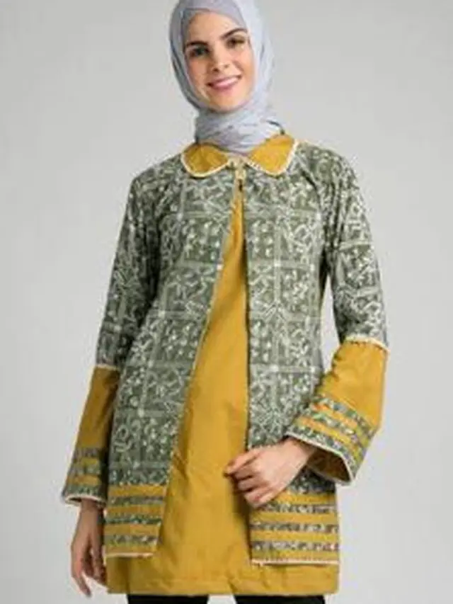 atasan polos kombinasi batik