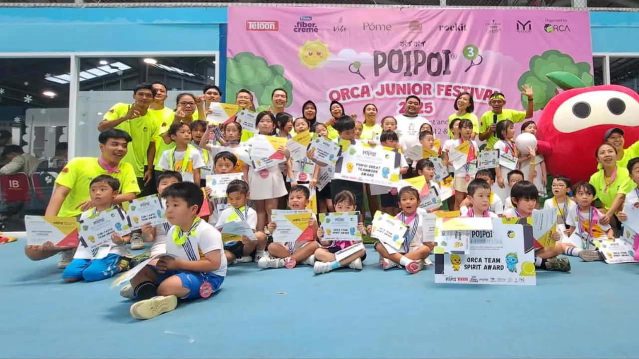 120 anak ikut festival tenis usia dini