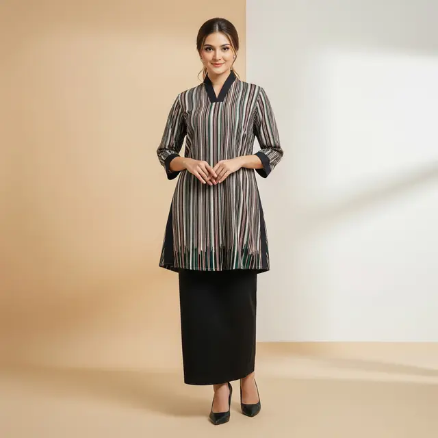 Model Baju Lurik Gerimis Wanita Pilihan