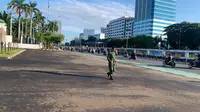 Kondisi Lalu Lintas di Depan Gedung DPR Hari Ini (Foto: Delvira/Liputan6.com)