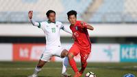 Timnas Korea Selatan U-19 saat meladeni Timnas Indonesia U-19 di Paju Public Stadium, Paju, Sabtu (4/11/2017). (Bola.com/Dok. KFA)