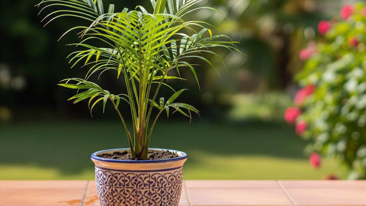 Cara agar Daun Palem Mini di Teras Tidak Kuning dan Kering (AI Generated)