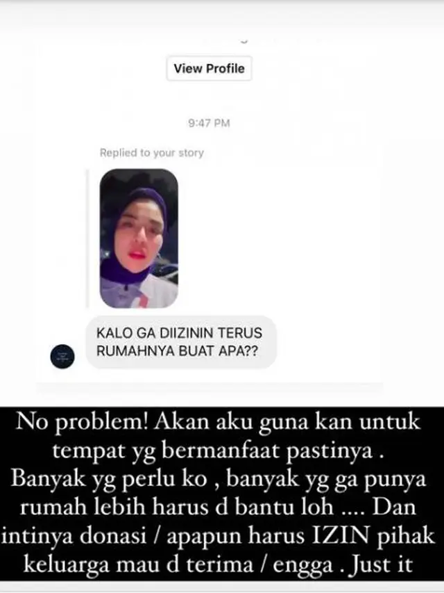 tanggapan Medina Zein bantuan rumah untuk Gala ditolak