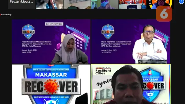Rapat virtual Pemkot Makassar (Liputan6.com/Fauzan)