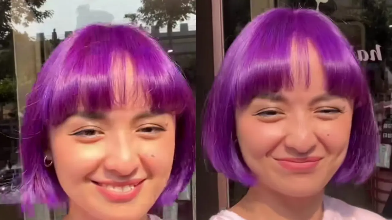 Pesona Joanna Alexandra dengan Warna Rambut Ungu