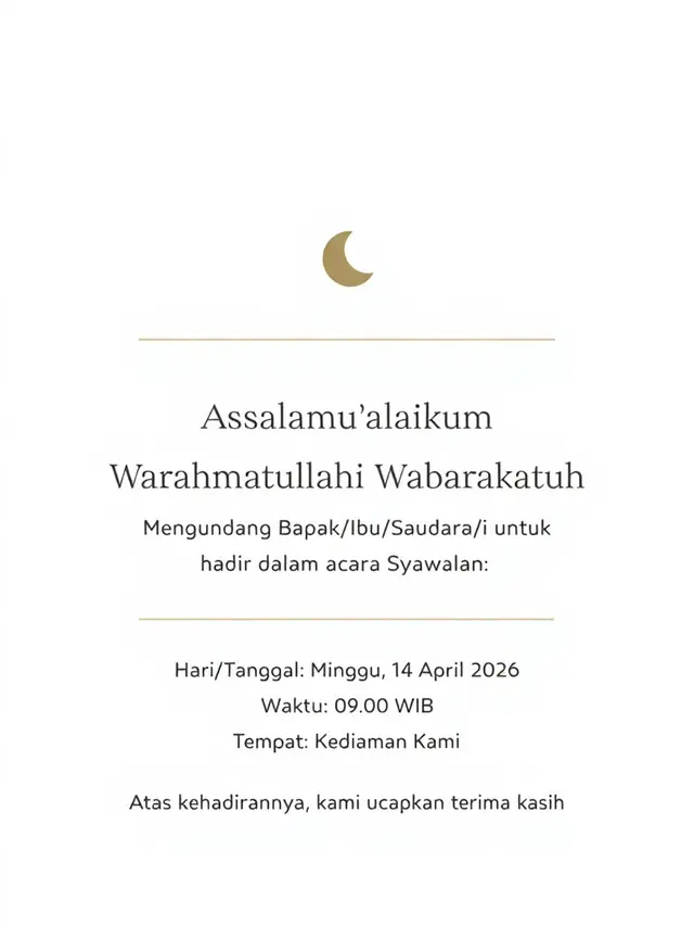 Undangan Syawalan (Foto: Reve.com)