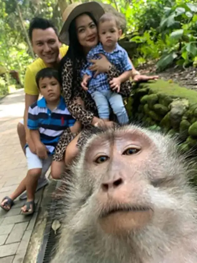 Potret 7 Seleb Waktu Foto Bareng Monyet, Ada yang Lucu Banget