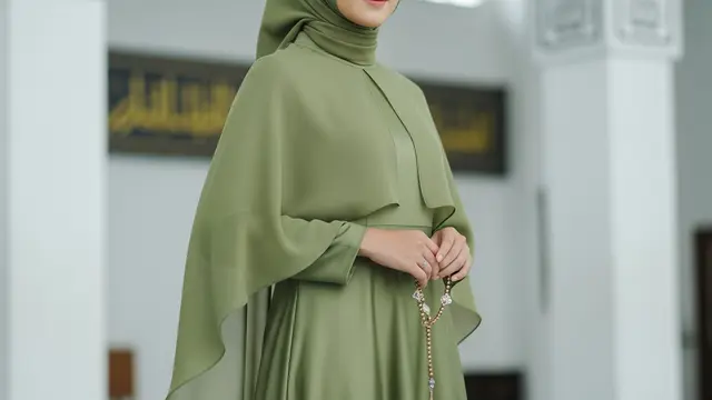 Model Gamis Minimalis Elegan untuk Acara Pengajian