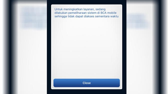 <p>Mbanking BCA Error. Liputan6.com/iskandar</p>