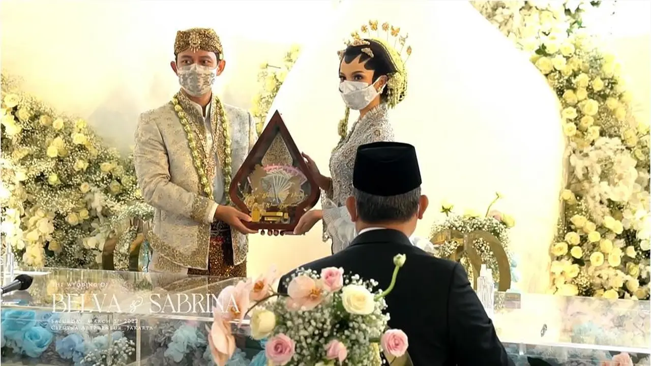 7 Momen Akad Nikah Belva Devara dan Sabrina Anggraini, Dihadiri Presiden Jokowi