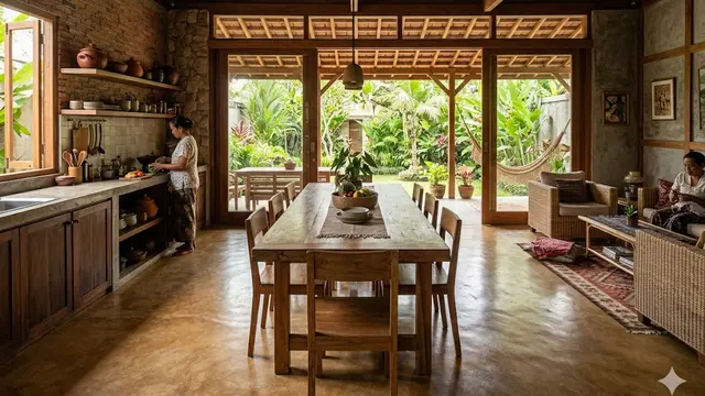 Dapur dan Ruang Makan Menyatu sebagai Pusat Aktivitas