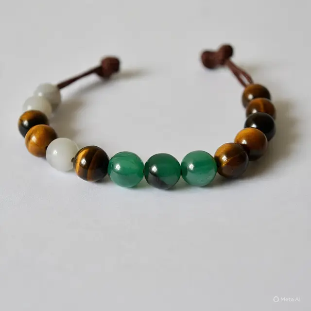 1. Gelang Manik Batu Alam Polos (Natural Stone Beads Bracelet)