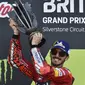 Pembalap Ducati, Francesco Bagnaia behasil menjuarai MotoGP Inggris 2022 yang merupakan seri ke-12 di musim ini yang berlangsung di sirkuit Silverstone, Inggris, Minggu (7/8/2022) malam WIB. (AP/Rui Vieira)