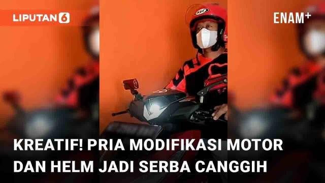 Kreatifitas tidak ada batas. Setidaknya kalimat tersebut menggambarkan betapa kreatifnya pria berikut ini. Ia memodifikasi motor matic dan helmnya menjadi canggih hingga buat takjub dunia maya.
