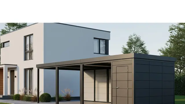 Desain Carport Menyatu dengan Ruangan Penyimpanan