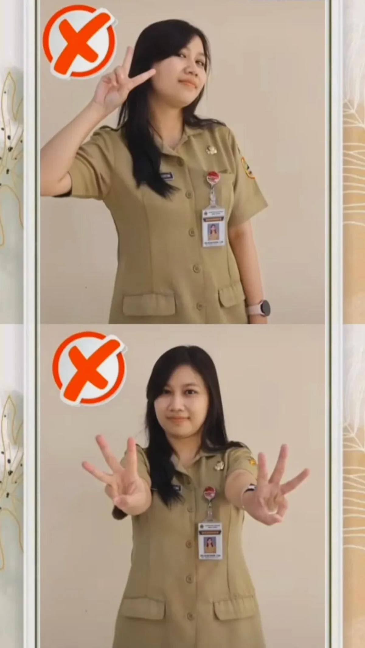 Pose 'peace' dan pose 3 jari